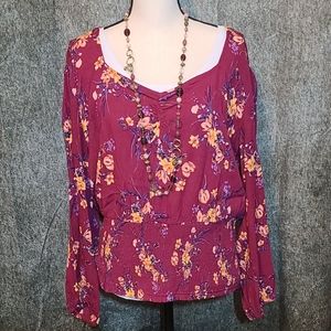 NWT Maurices Floral Top XXL